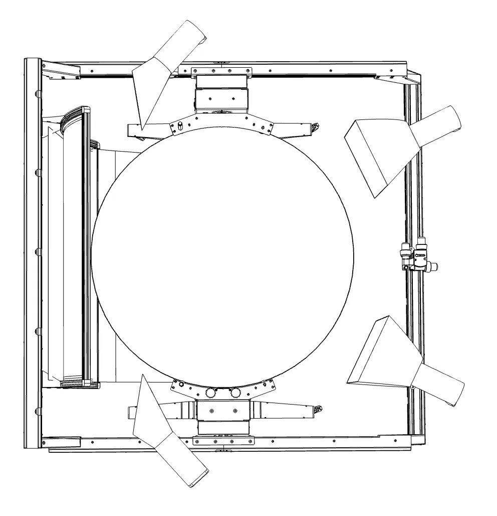 Top view, arm lights only