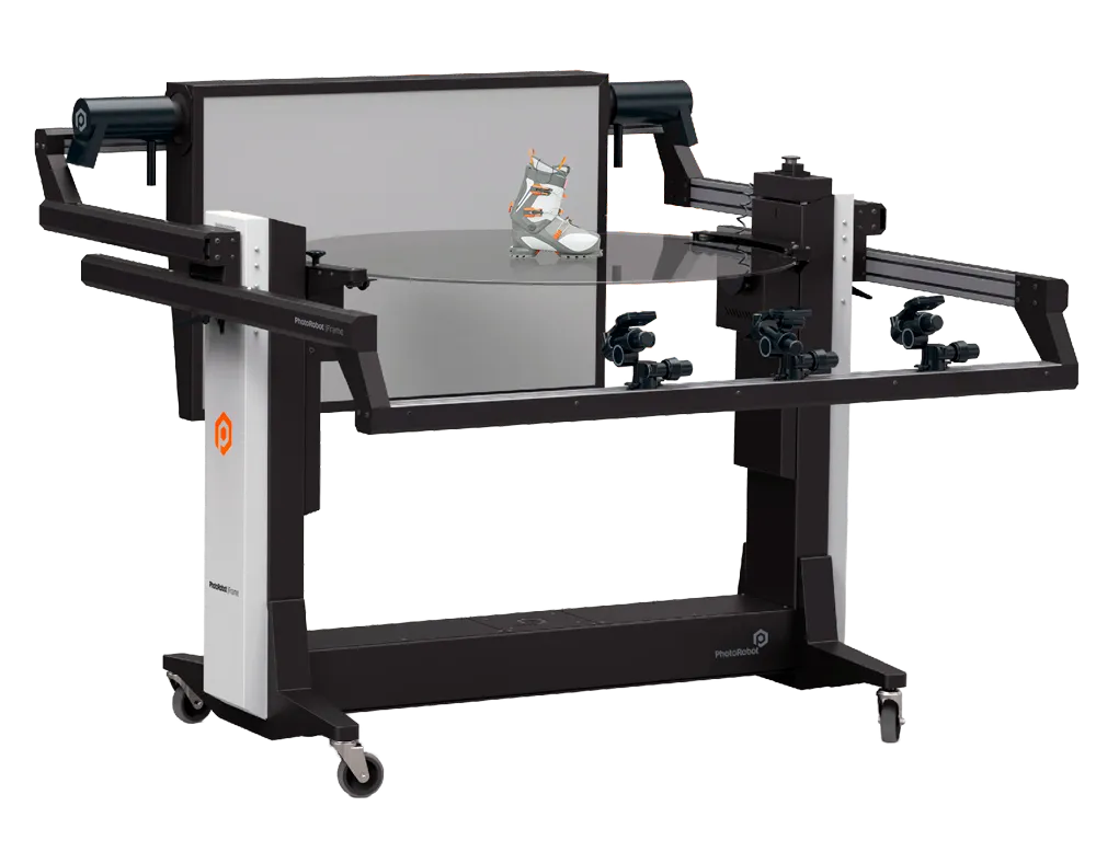 PhotoRobot FRAME با پس زمینه سفید عکس بوت اسکی