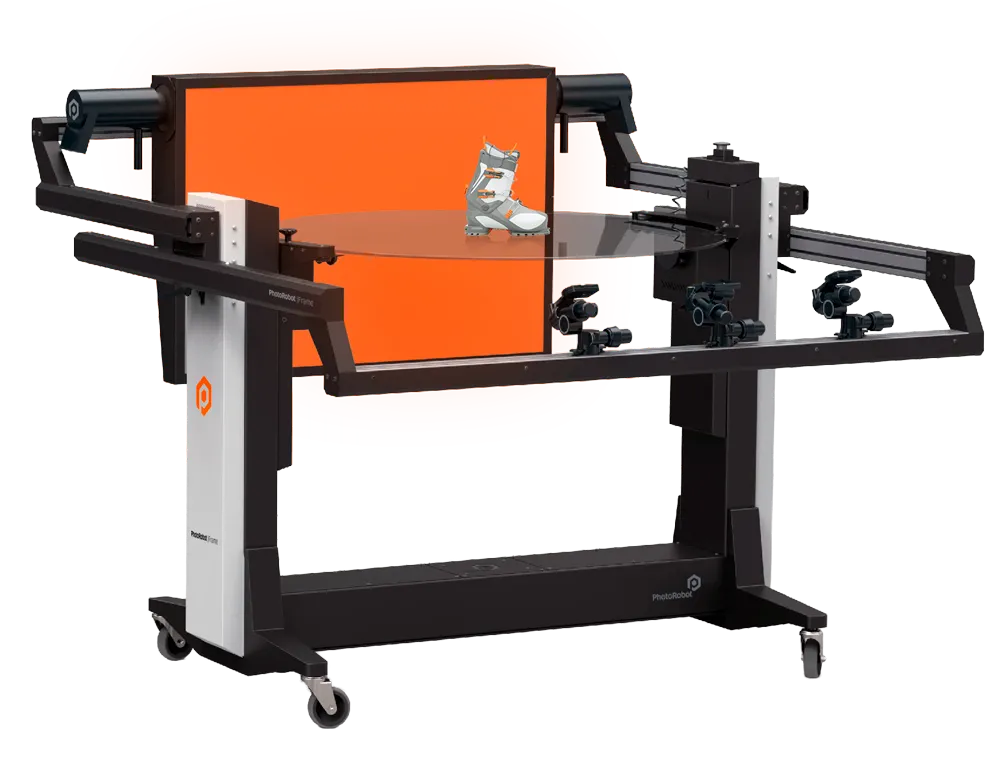 PhotoRobot FRAME پس زمینه نارنجی عکس کفش اسکی