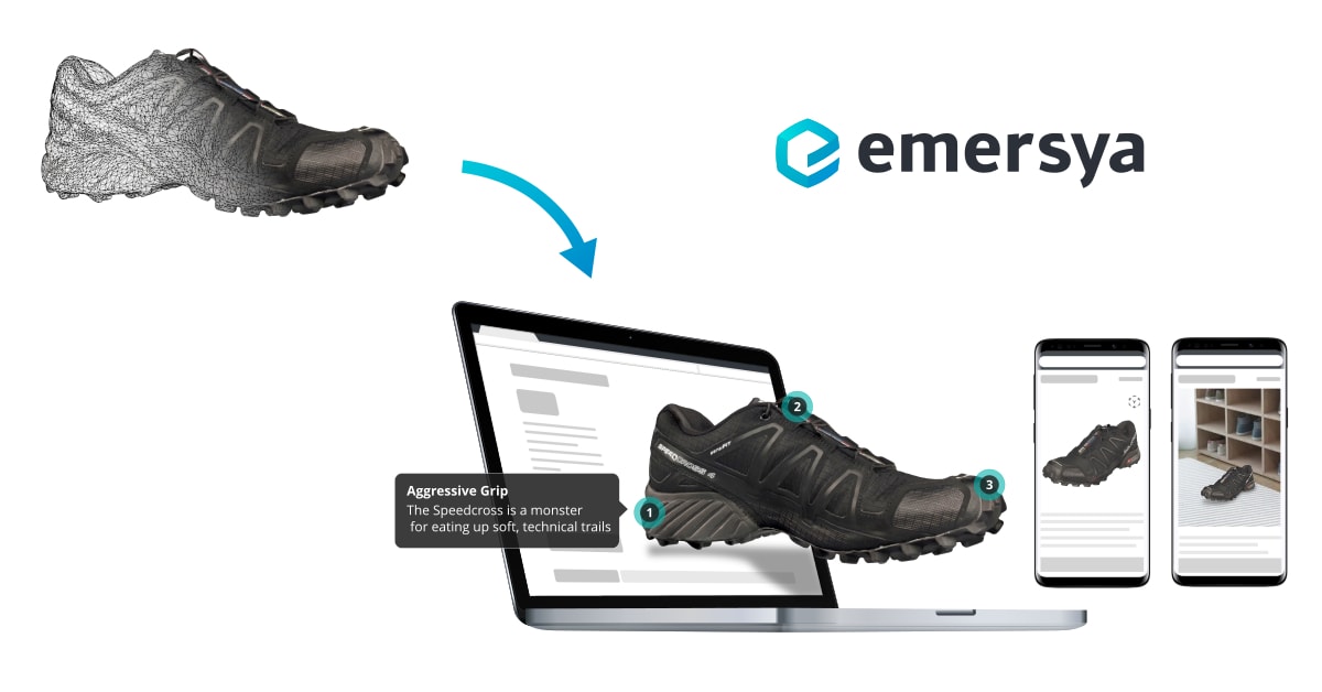 3D模型托管平台Emersya品牌形象。