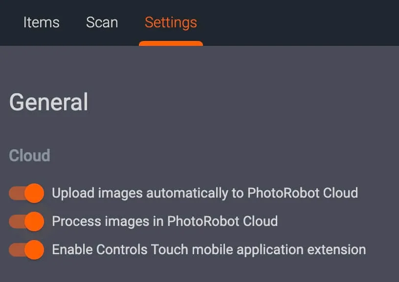 在 PhotoRobot Controls App 中进一步配置触摸设置。