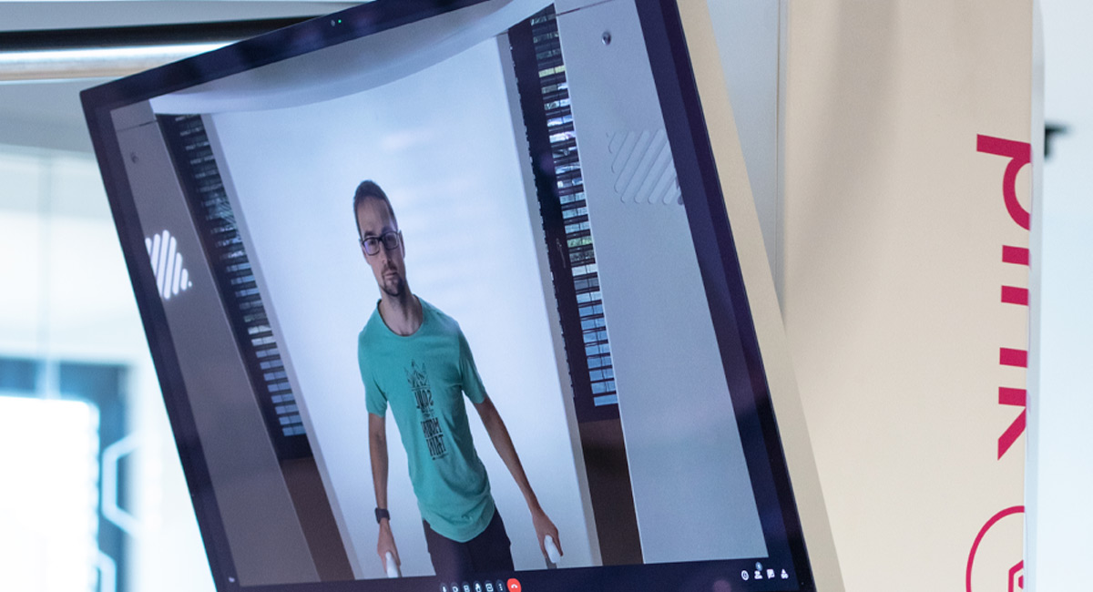 Photo booth funktioner indvendig patientlæge videokonference display skærm