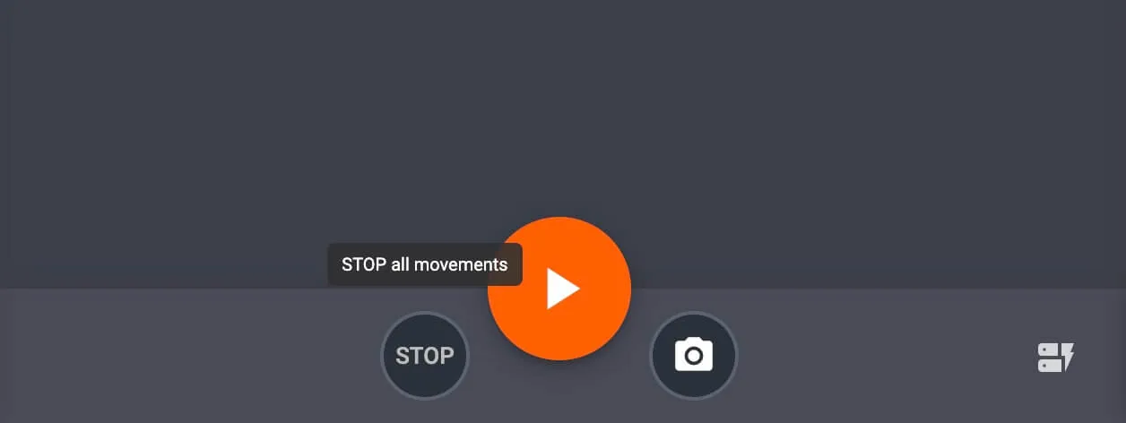 Detenga todos los movimientos del robot a través del botón Detener todos los movimientos.