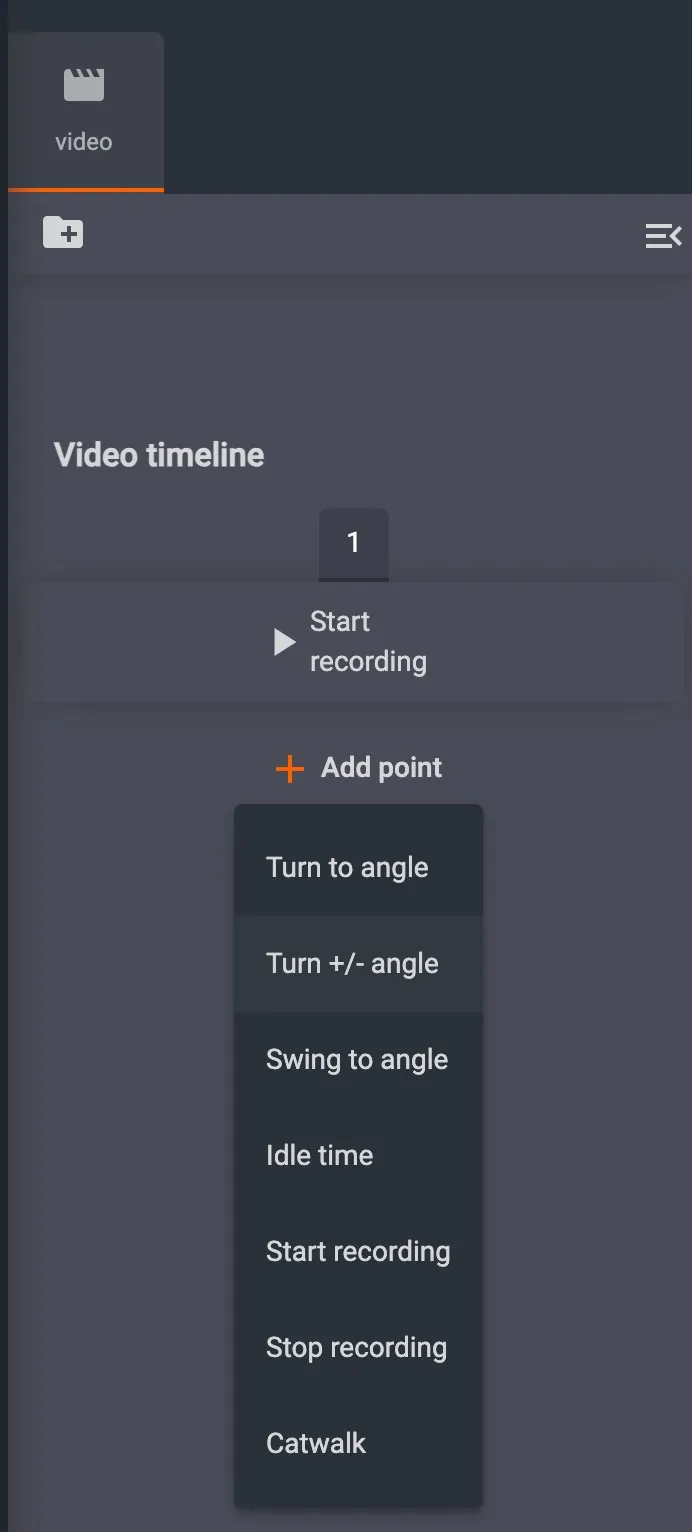 Acceda a las opciones de la línea de tiempo del video haciendo clic en Agregar punto en el software.