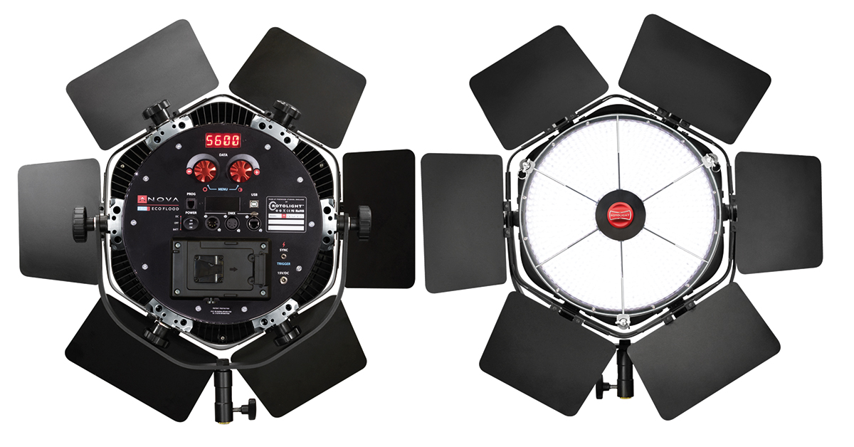 Product photography light front and control panel.