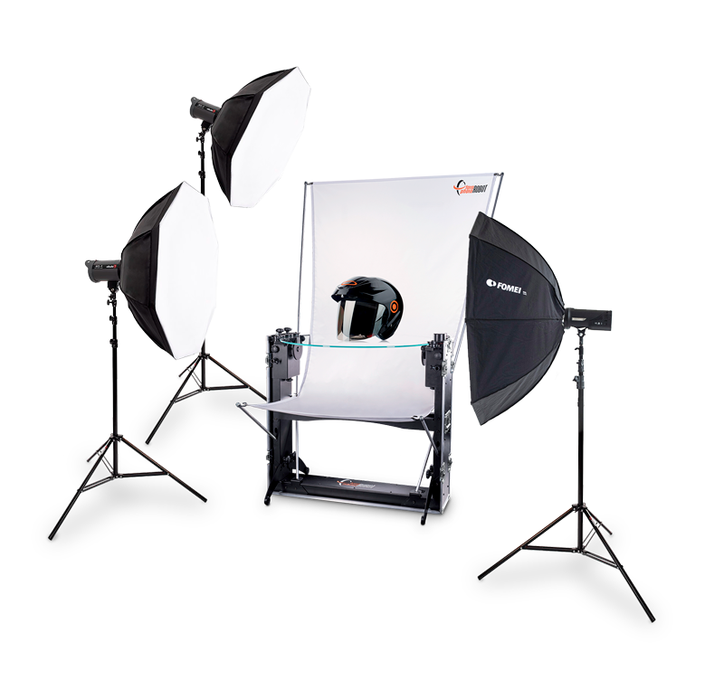 Setup goleuo stiwdio ar gyfer ffotograffiaeth cynnyrch awtomataidd