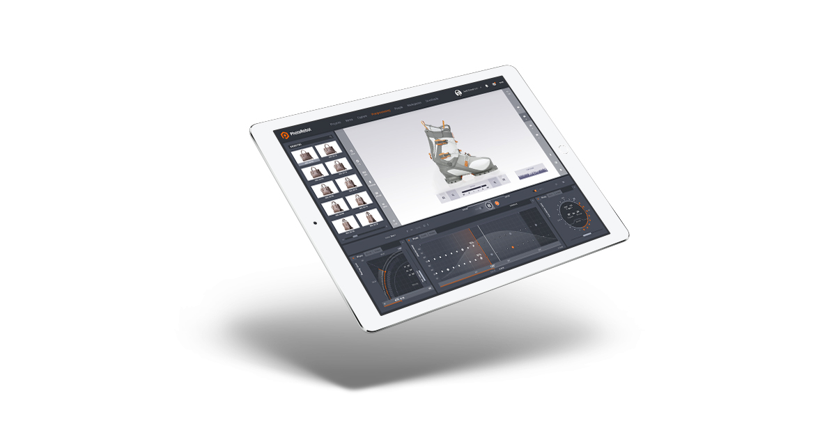 Foto redigering sagteware gebruikerskoppelvlak op tablet.