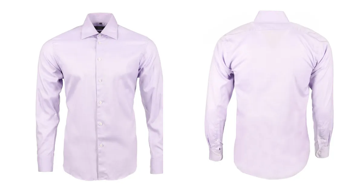 Fotos del producto final de la camisa, parte delantera y trasera.