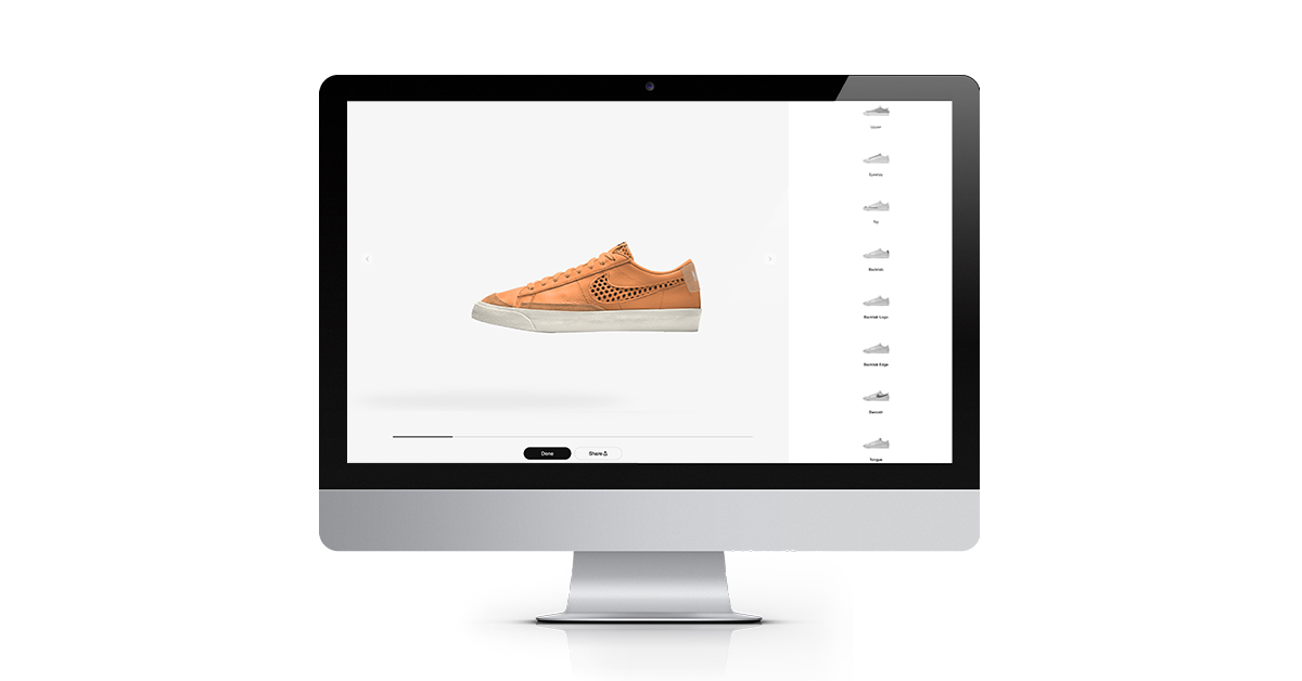 Nike fodtøjskonfigurator, der kan tilpasses