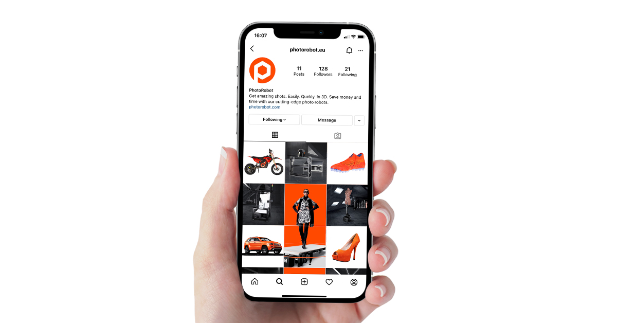 Produktfotos fra sociale medier på mobil