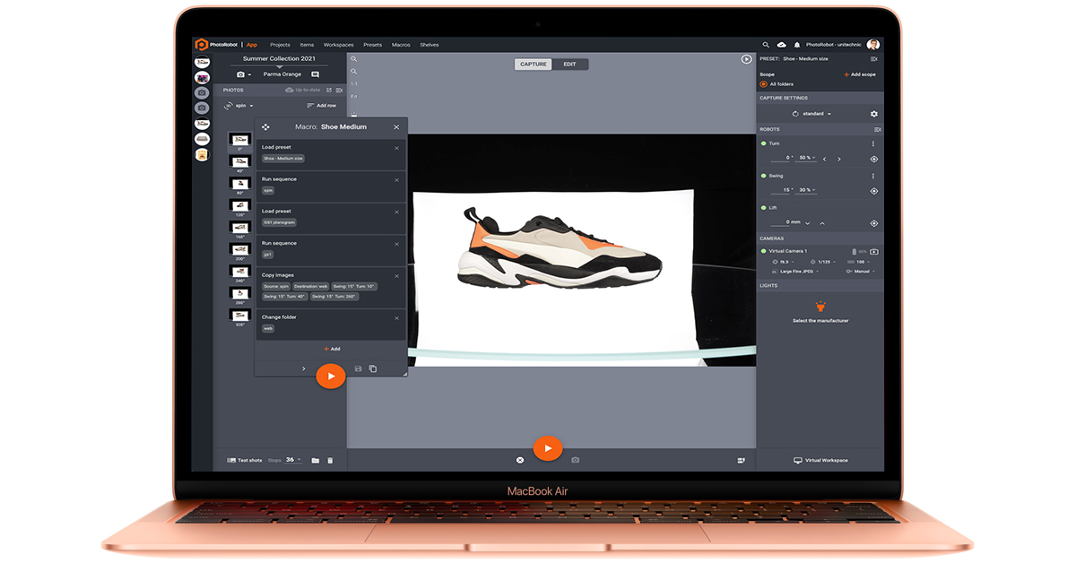 podrška za makronaredbe PhotoRobot Power User