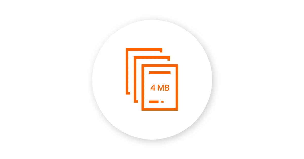Ffeiliau a argymhellir ddim mwy na 4MB