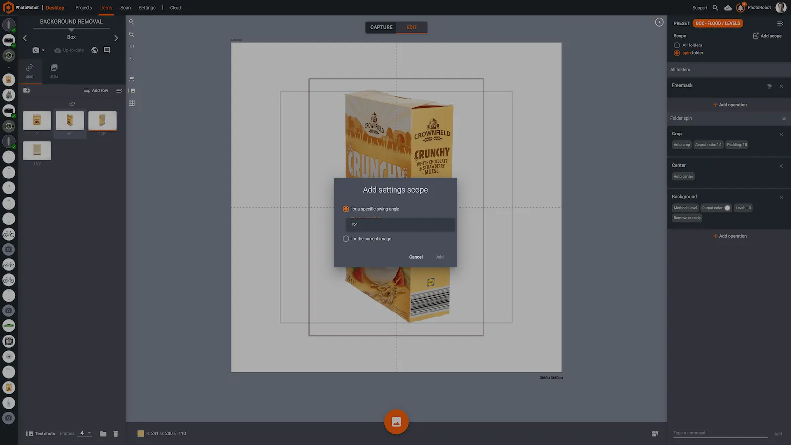 Add settings scopes across single or multiple images.