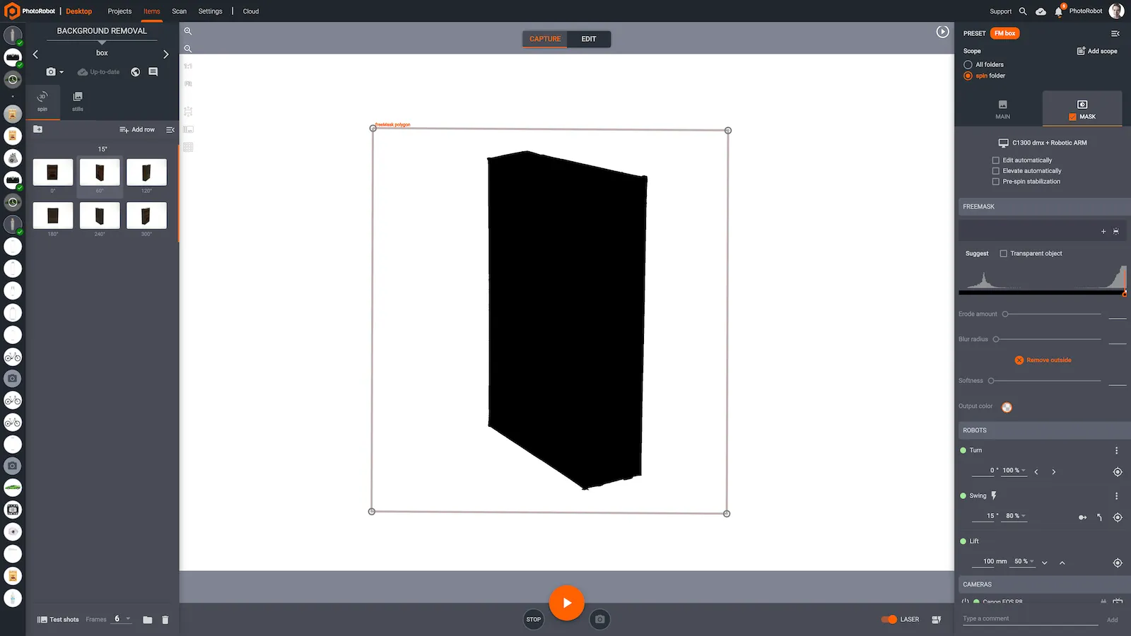 Freemask background removal uses a mask to reduce cut-out work.