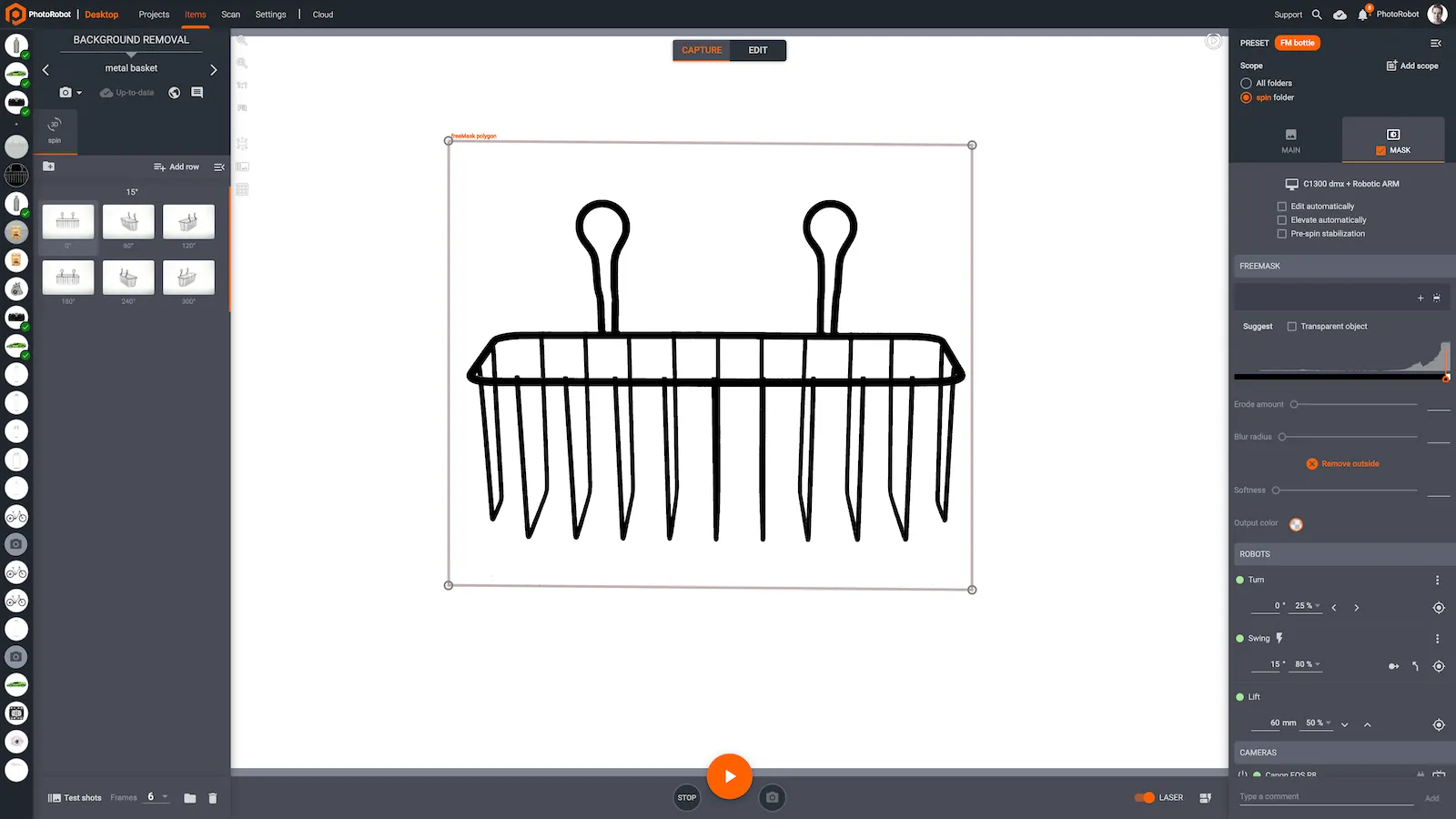 Remove the background from complex objects.