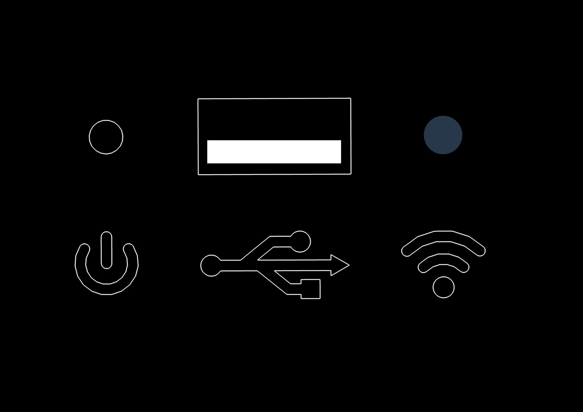 golau glas i ffwrdd - Wi-Fi heb ei gysylltu